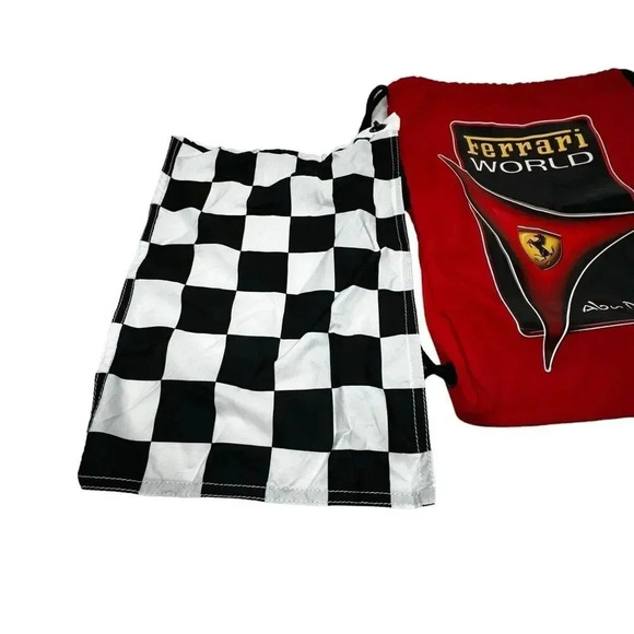 Ferrari World Abu Dhabi backpack cinch sac bag red - Picture 2 of 11